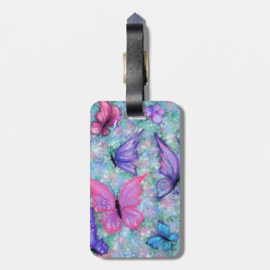 Flying Butterflies Bagagelabel (Achterkant verticaal)