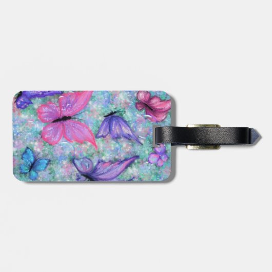Flying Butterflies Bagagelabel (Achterkant horizontaal)