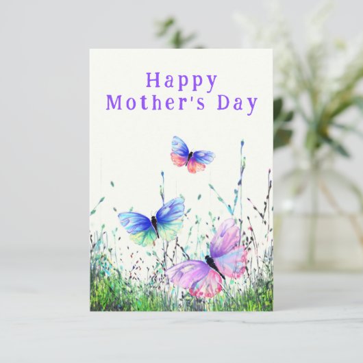 Flying Butterflies Moederdag Kaart (Staand voorkant)