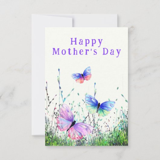 Flying Butterflies Moederdag Kaart (Achterkant)