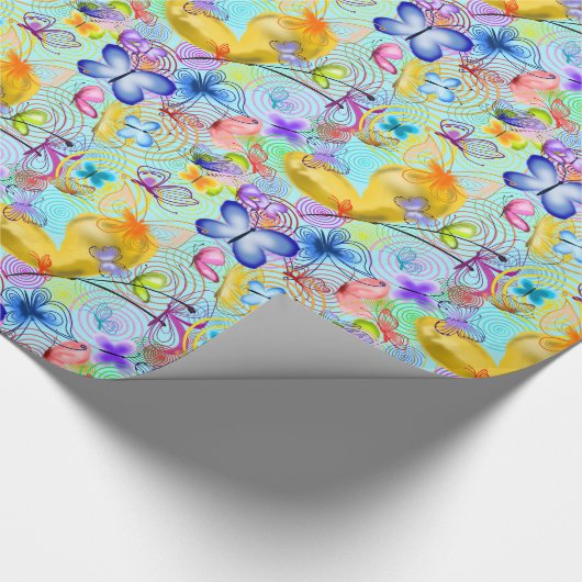 Flying Butterflies Patroon Wrapping Papier (Hoek)