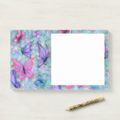 Flying Butterflies plaatsen het notities Post-it® Notes (Op bureau)
