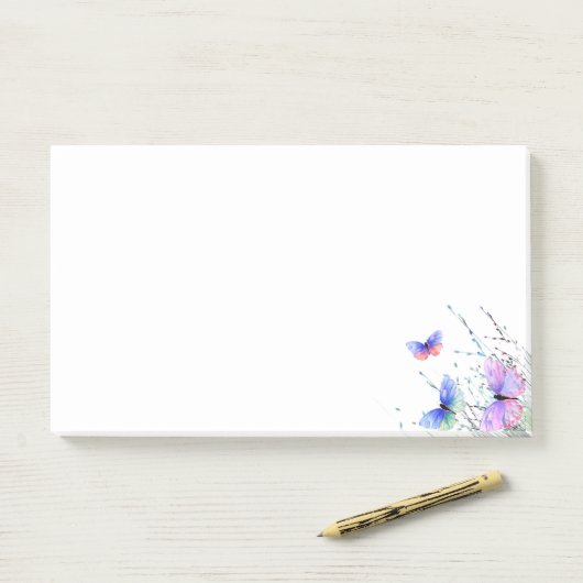 Flying Butterflies plaatsen het notities Post-it® Notes (Op bureau)