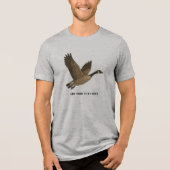 Flying Canada Goose Aangepaste tekst Tri-Blend Shirt (Voorkant)