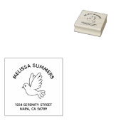 Flying Cartoon Dove Pigeon Bird Address Rubberstempel (Gestempeld)