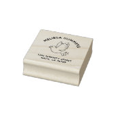 Flying Cartoon Dove Pigeon Bird Address Rubberstempel (Stempel)