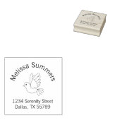 Flying Cartoon Dove Pigeon Bird Return Address Rubberstempel (Gestempeld)