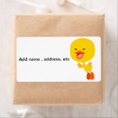 Flying Cartoon Ducking Shipping Label (Insitu)