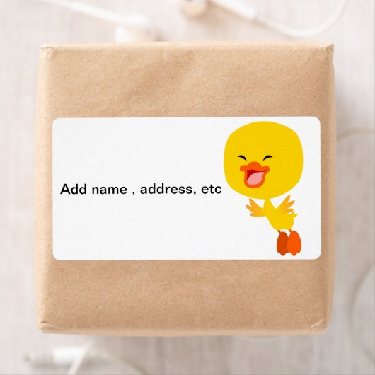Flying Cartoon Ducking Shipping Label (Insitu)