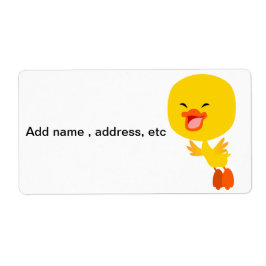 Flying Cartoon Ducking Shipping Label