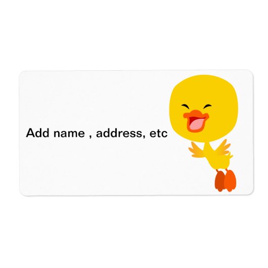 Flying Cartoon Ducking Shipping Label (Voorkant)