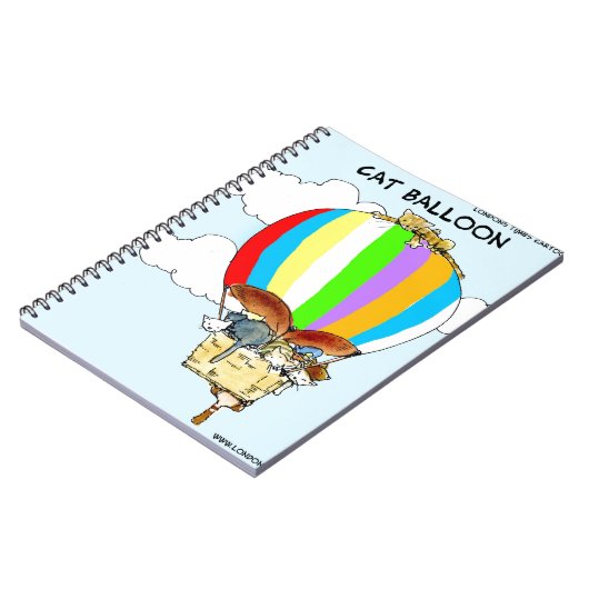 Flying Cats Funny Cartoon Notitieboek (Linkerzijde)