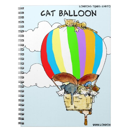 Flying Cats Funny Cartoon Notitieboek (Voorkant)