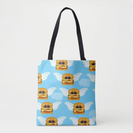 Flying Cheeseburger Fun Pattern Art Tote Bag (Voorkant)
