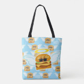 Flying Cheeseburger Fun Pattern Art Tote Bag (Achterkant)