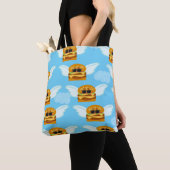 Flying Cheeseburger Fun Pattern Art Tote Bag (Dichtbij)
