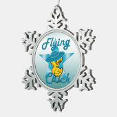 Flying Chick #7 Tin Sneeuwvlok Ornament (Rechts)