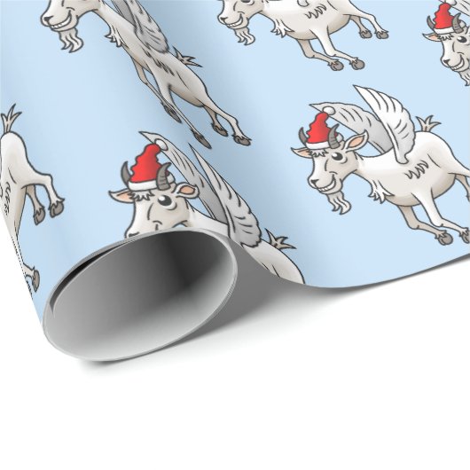 Flying Christmas Goat Cadeaupapier (Rol Hoek)