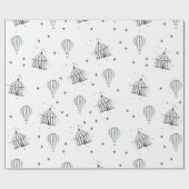 Flying Circus & Hot Air Balloon Waterverf Nursery Cadeaupapier (Vlak)