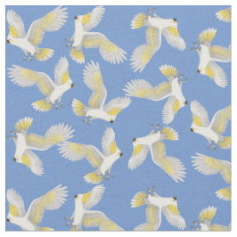 Flying Citron Crested Cockatau Parrot Fabric Stof