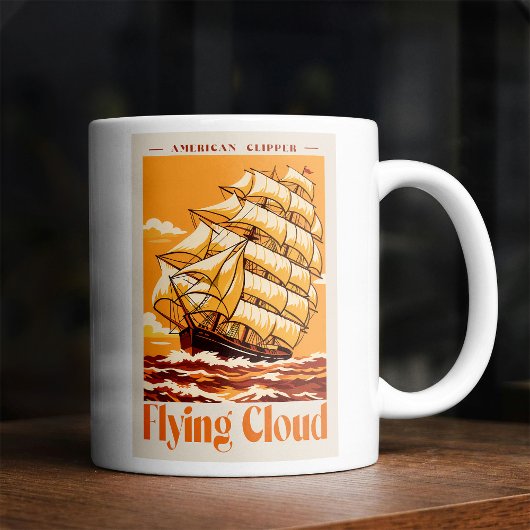 Flying Cloud American Clipper Ship Vintage Poster Koffiemok