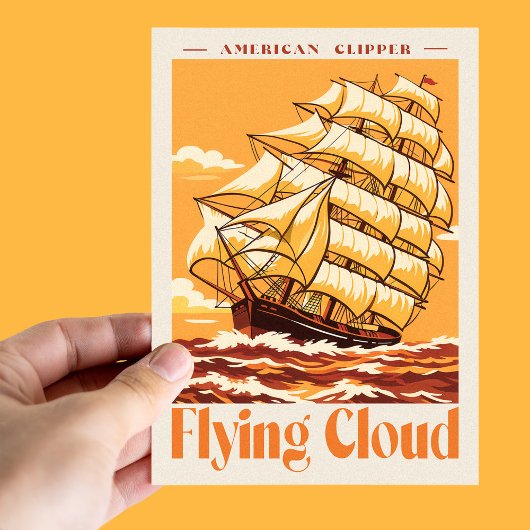 Flying Cloud Amerikaanse Klipper Schip Vintage Pos Briefkaart