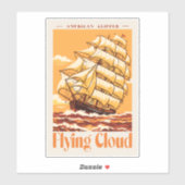 Flying Cloud Amerikaanse Klipper Schip Vintage Pos Sticker (Vel)