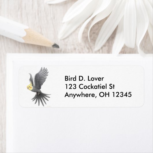 Flying Cockatiel Label (Insitu)