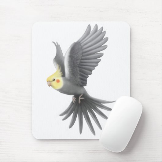 Flying Cockatiel Mousepad Muismat (Met muis)