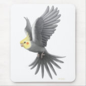 Flying Cockatiel Mousepad Muismat (Voorkant)