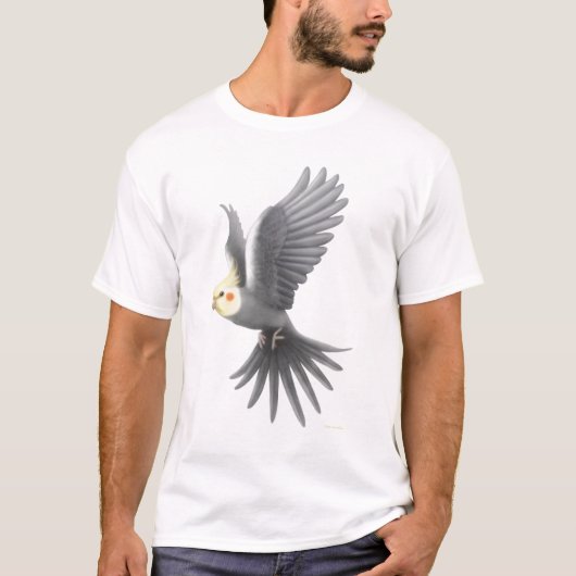 Flying Cockatiel Parrot T-Shirt (Voorkant)