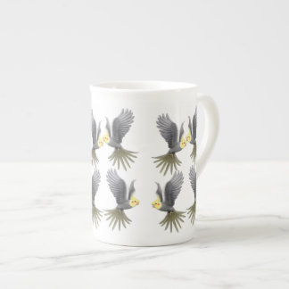 Flying Cockatiel Parrots Bone China Mok