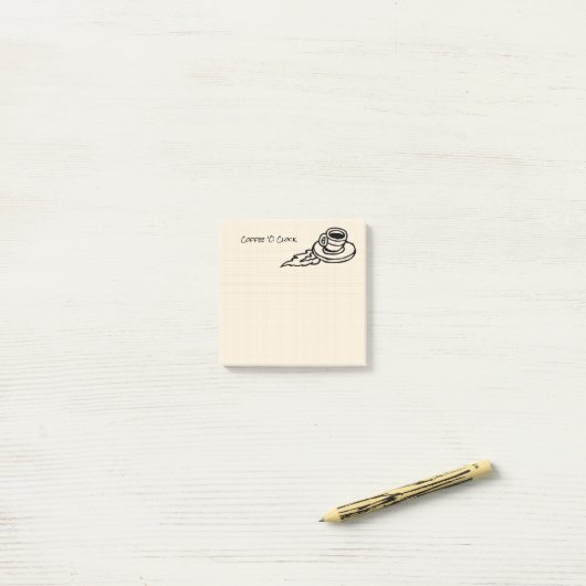 Flying Coffee Latte Drink of Tea Time Post-it® Notes (Op bureau)