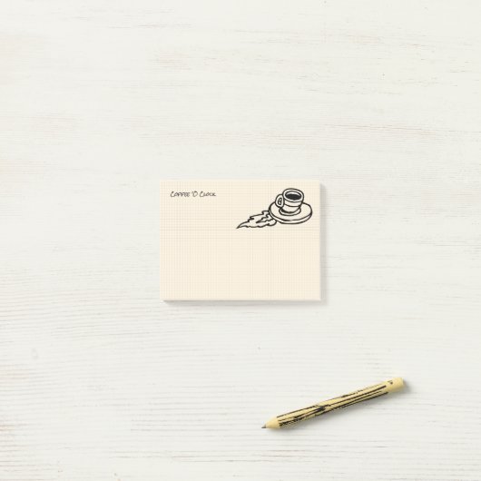 Flying Coffee Latte Drink of Tea Time Post-it® Notes (Op bureau)
