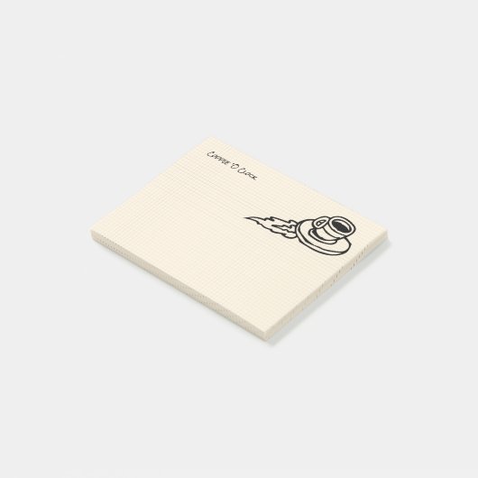 Flying Coffee Latte Drink of Tea Time Post-it® Notes (Schuin)