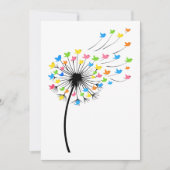 Flying colorful birds dandelion flow kaart (Voorkant)