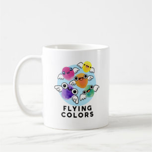 Flying Colors Funny Colorful Wings Pun Koffiemok