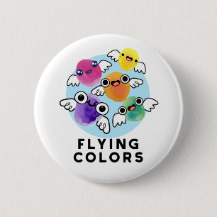 Flying Colors Funny Colorful Wings Pun Ronde Button 5,7 Cm