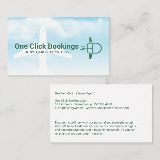 Flying Computer Mouse | Travel Agency Visitekaartje (Voorkant / Achterkant)