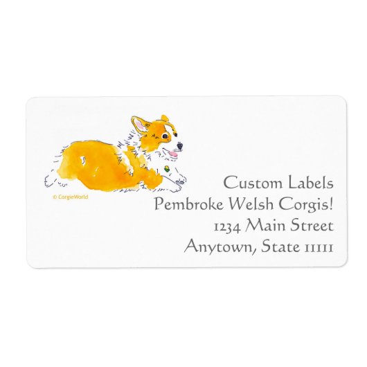 Flying Corgi aangepaste labels (Voorkant)