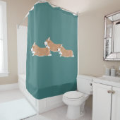 Flying Corgi Shower Curtain Douchegordijn (In situ)