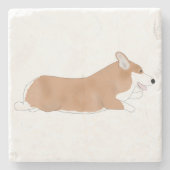 Flying Corgi Stone Onderzetter (Voorkant)