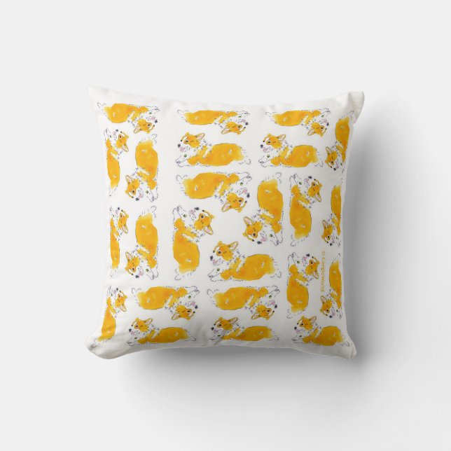Flying Corgis Pillow Kussen (Voorkant)