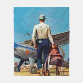 Flying Cowboy van Mead Schaeffer Fleece Deken (Voorkant)