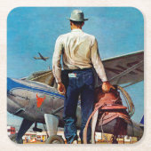 Flying Cowboy van Mead Schaeffer Kartonnen Onderzetters (Voorkant)