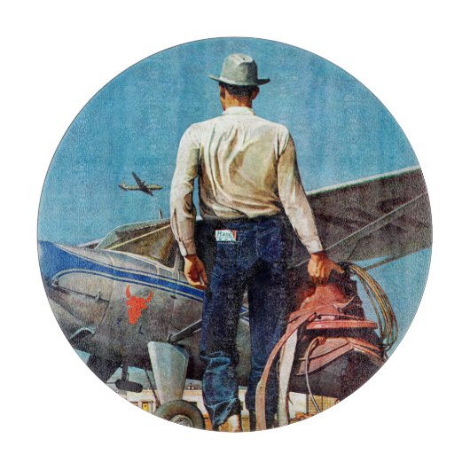 Flying Cowboy van Mead Schaeffer Snijplank (Voorkant)