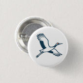 Flying Crane – Minimal Japanese Icon Ronde Button 3,2 Cm (Voorkant /achterkant)