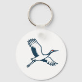 Flying Crane – Minimal Japanese Icon Sleutelhanger (Voorkant)