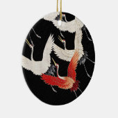 Flying Cranes Japanese Bird Kimono Art Keramisch Ornament (Rechts)