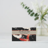 Flying Cranes Japanese Bird Kimono Art Visitekaartje (Staand voorkant)